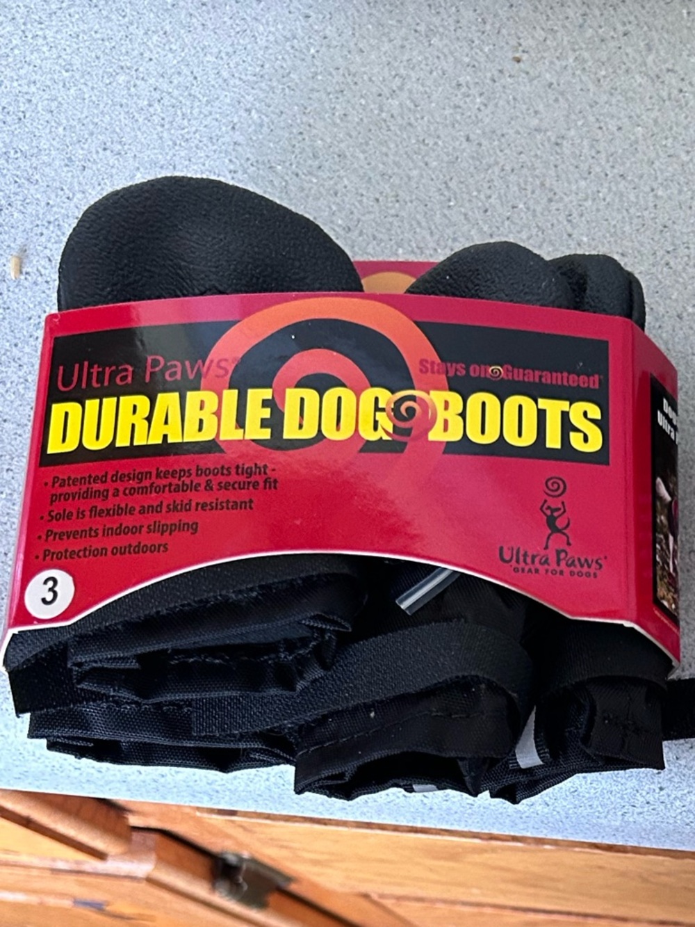 Ultra Paws Durable Dog Boots - Black (Set of 4)